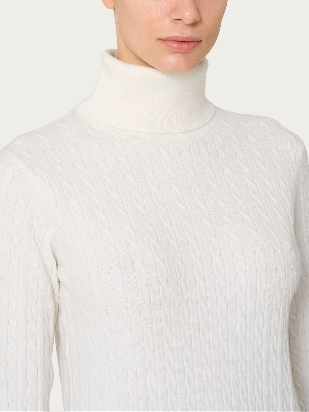 PULL COLLO ALTO DONNA ROULE' AI RAGNO DO10MK