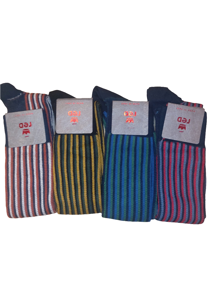 CALZE UOMO RED JACQUARD RIGHE VERTICALI 64120G