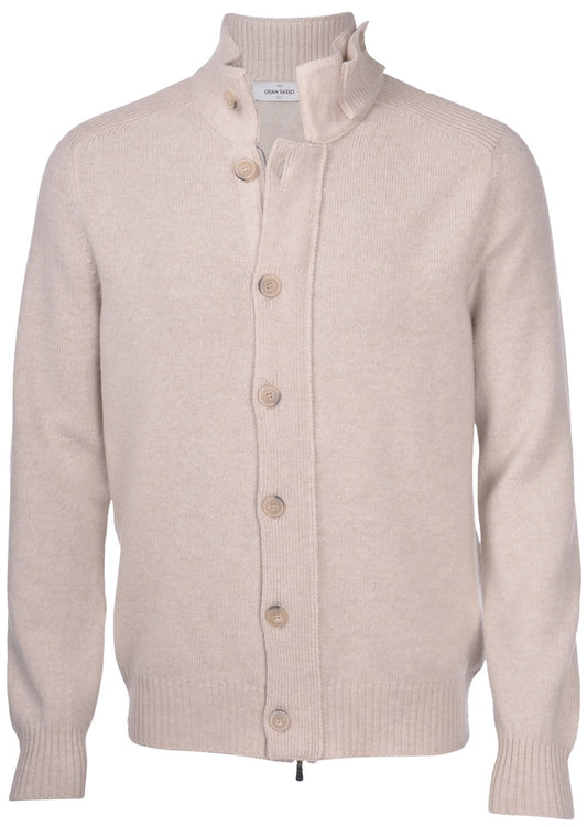 CARDIGAN UOMO ZIP E BOTTONI LANA GRANSASSO 23170 25025