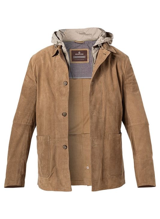 FIELD JACKET UOMO CAMOSCIO CON CAPPUCCIO RUFINO PE MILESTONE