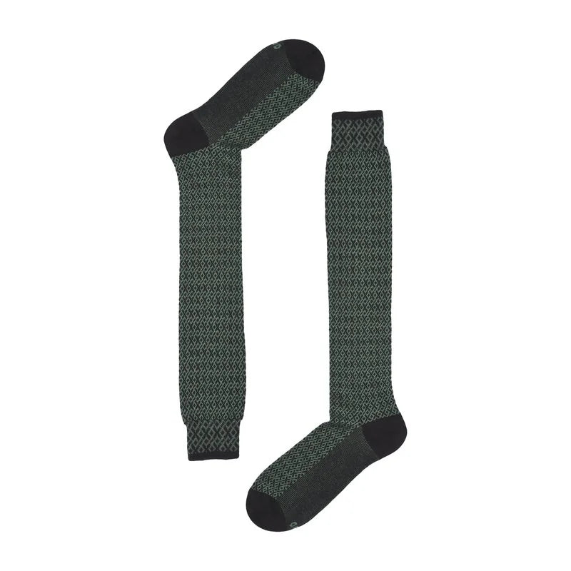CALZE UOMO LUNGA RED LANA JACQUARD MICRO ROMBO 64032G