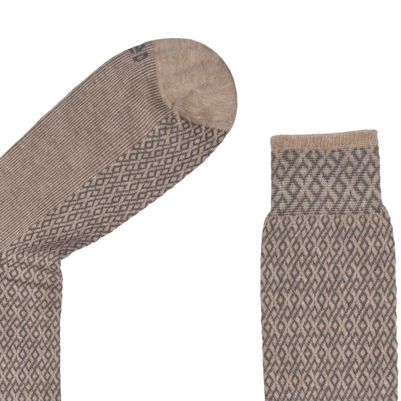 CALZE UOMO LUNGA RED LANA JACQUARD MICRO ROMBO 64032G