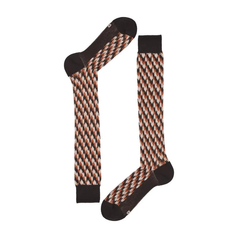 CALZE UOMO LUNGA RED JACQUARD FRECCIE 64122G