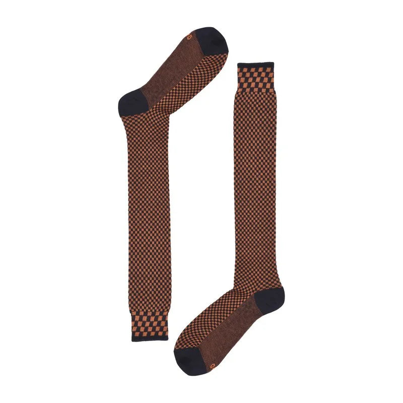 CALZE UOMO LUNGA RED JACQUARD SCACCHIERA 64522G