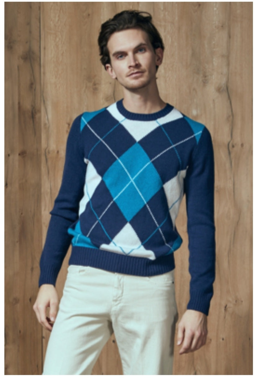 PULL UOMO GIROCOLLO LOSANGHE LANA GRANSASSO 13111 22630
