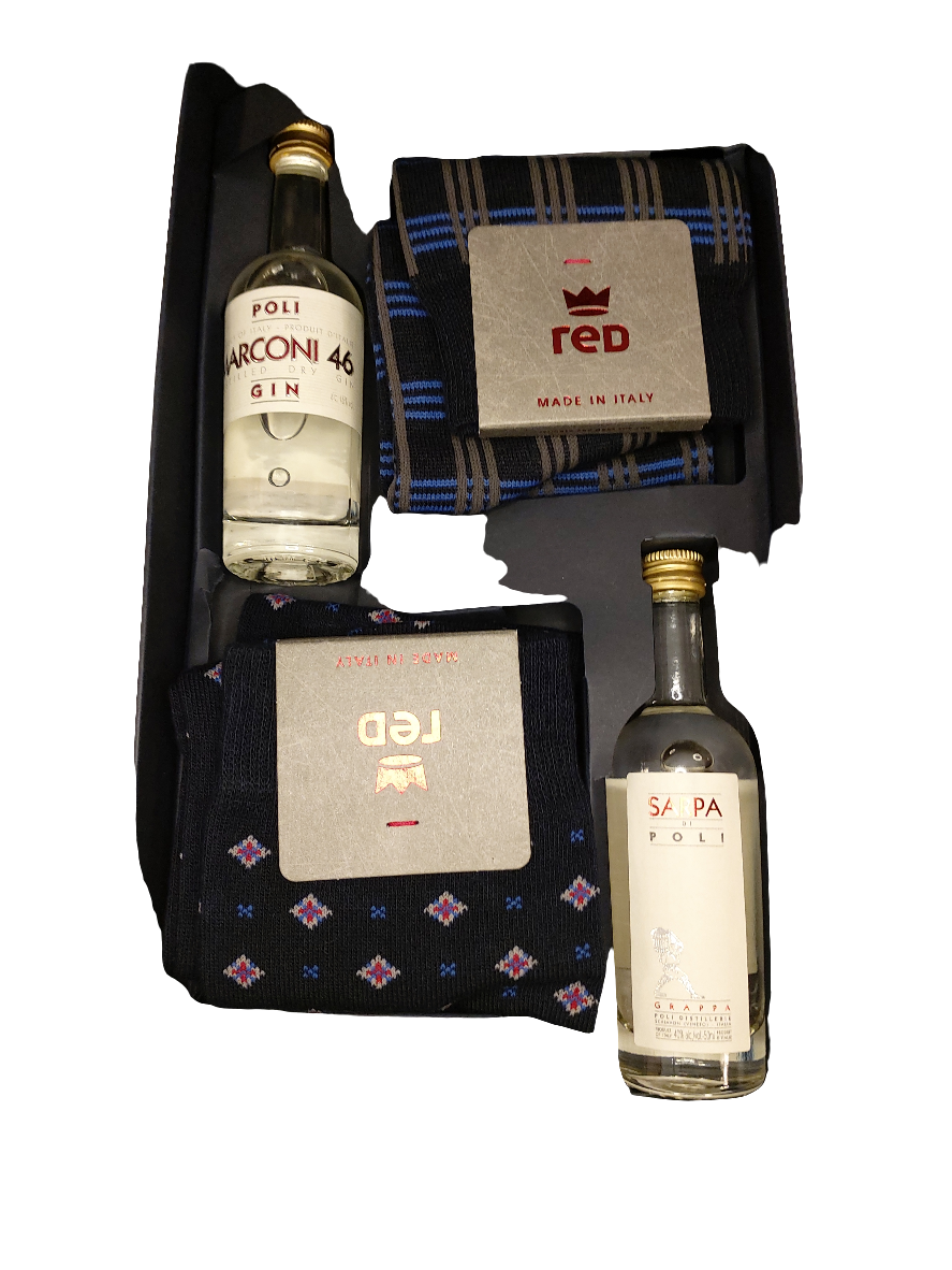BOX 2 CALZE UOMO RED & GRAPPE POLI