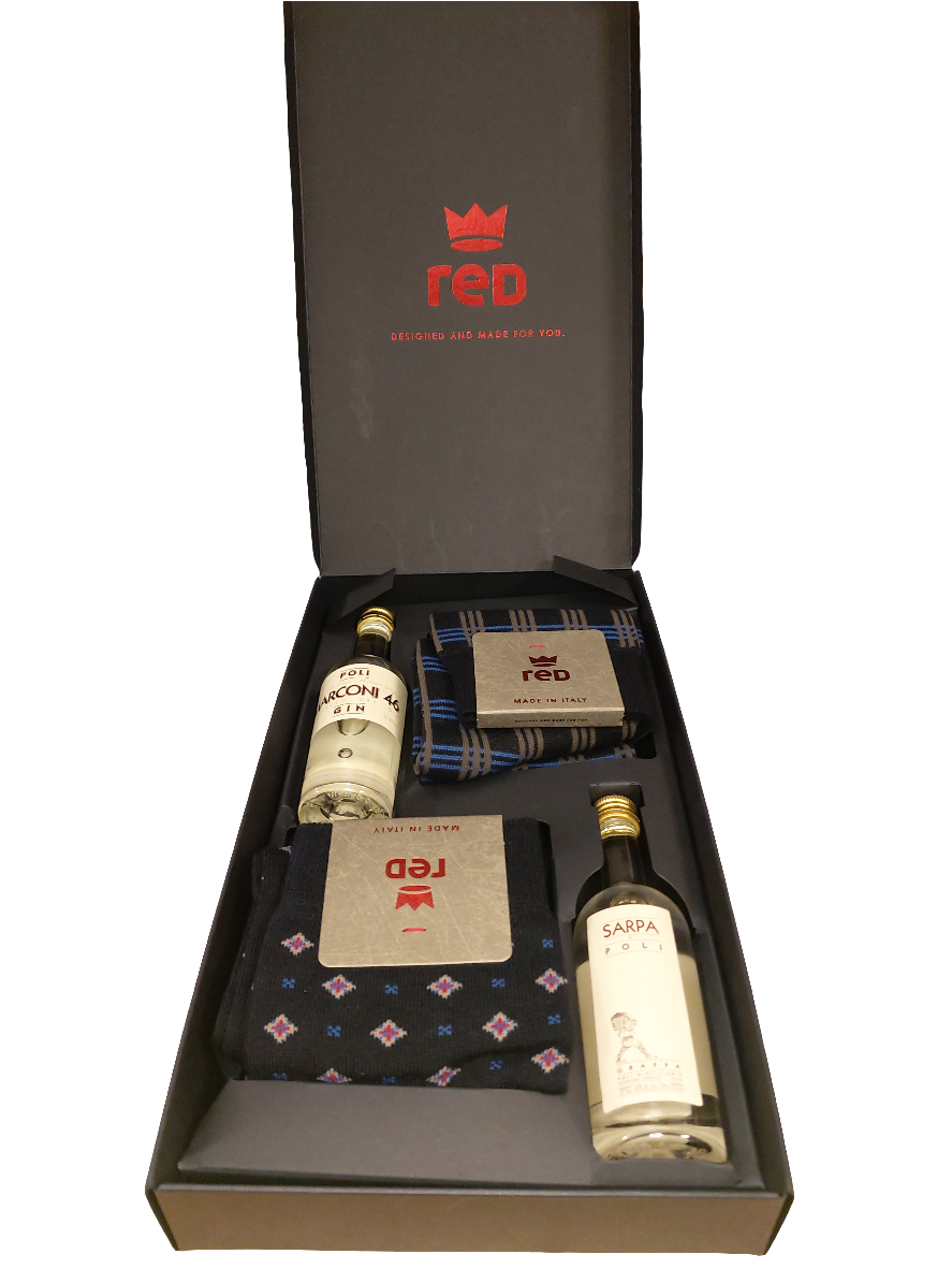 BOX 2 CALZE UOMO RED & GRAPPE POLI