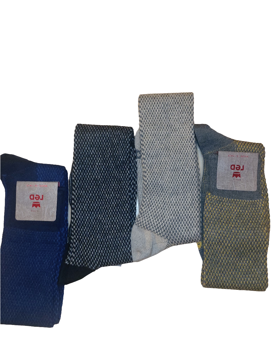 CALZE UOMO LUNGA RED JACQUARD PUNTINATO 63314G