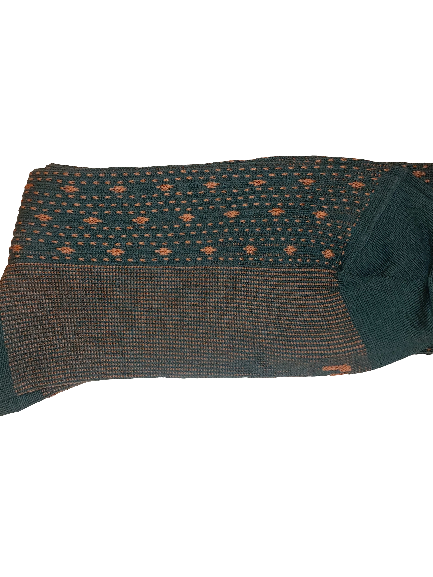 CALZE UOMO LUNGA RED JACQUARD PUNTINATO LANA 63306G