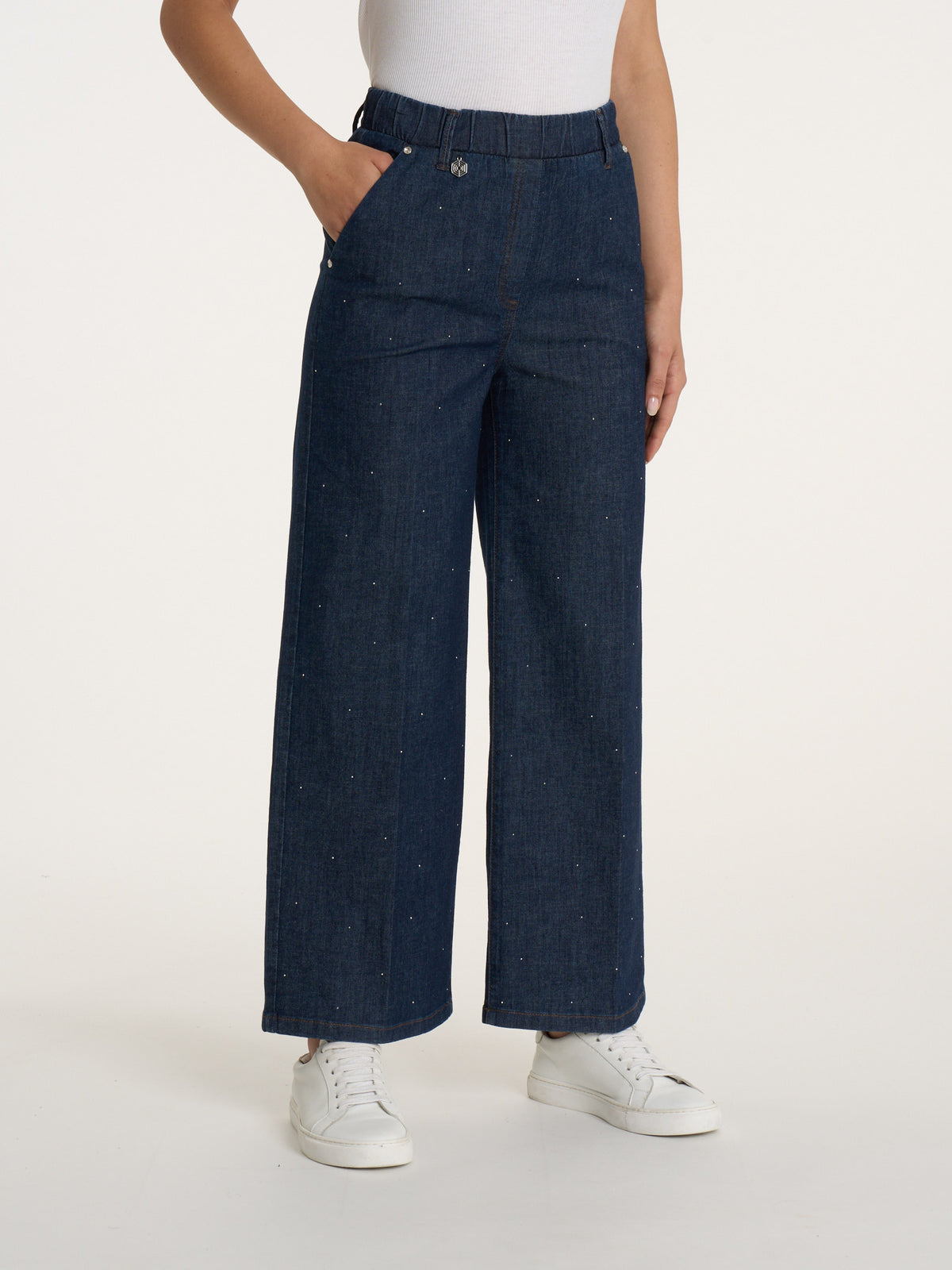 JEANS LEGGERO BRILLANTINI DONNA CROPP PE DP24P4