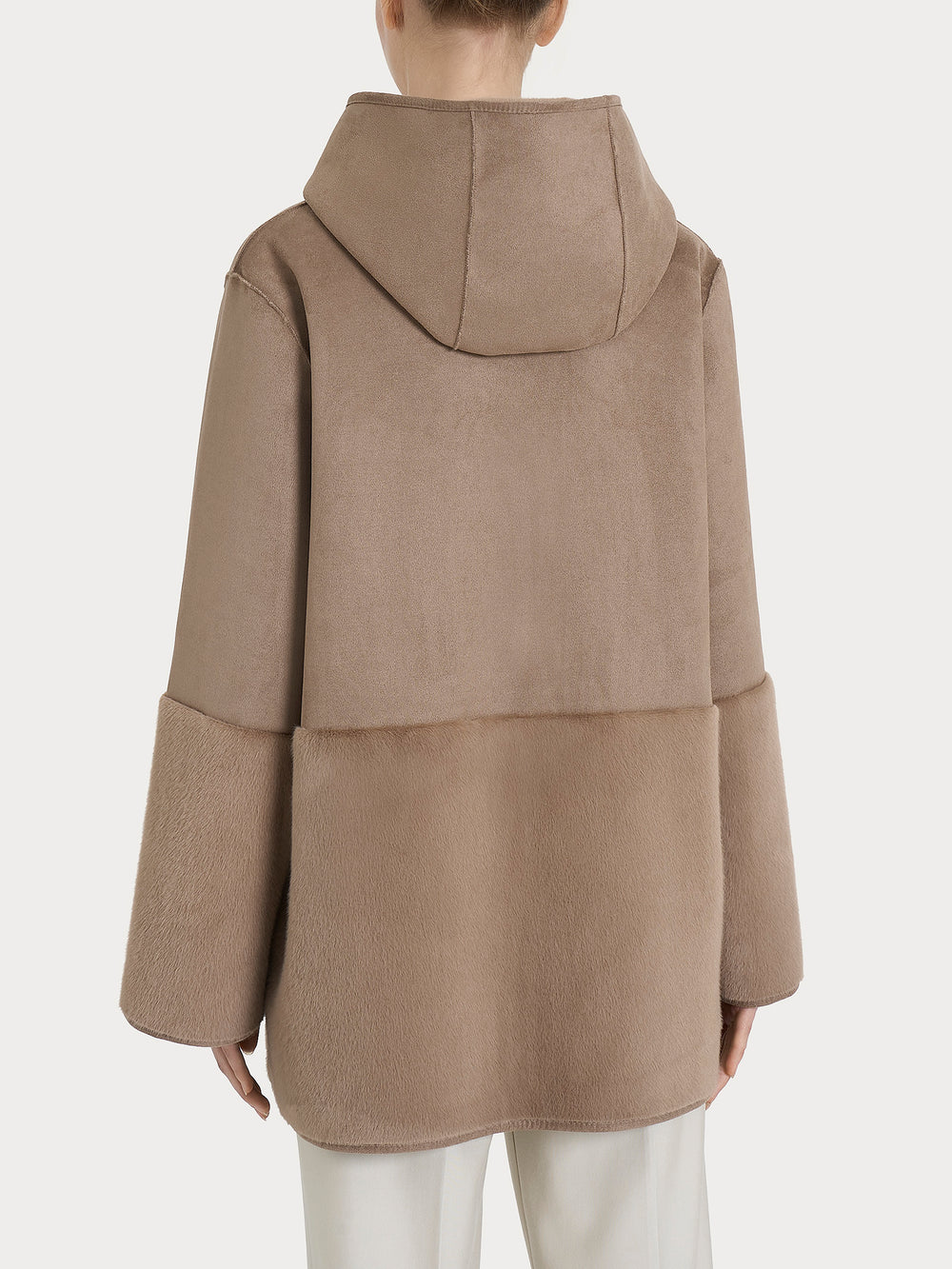 ECOMONTONE PELLICCIA A GIACCONE CON CAPPUCCIO REVERSIBILE DONNA RAGNO DQ48KU