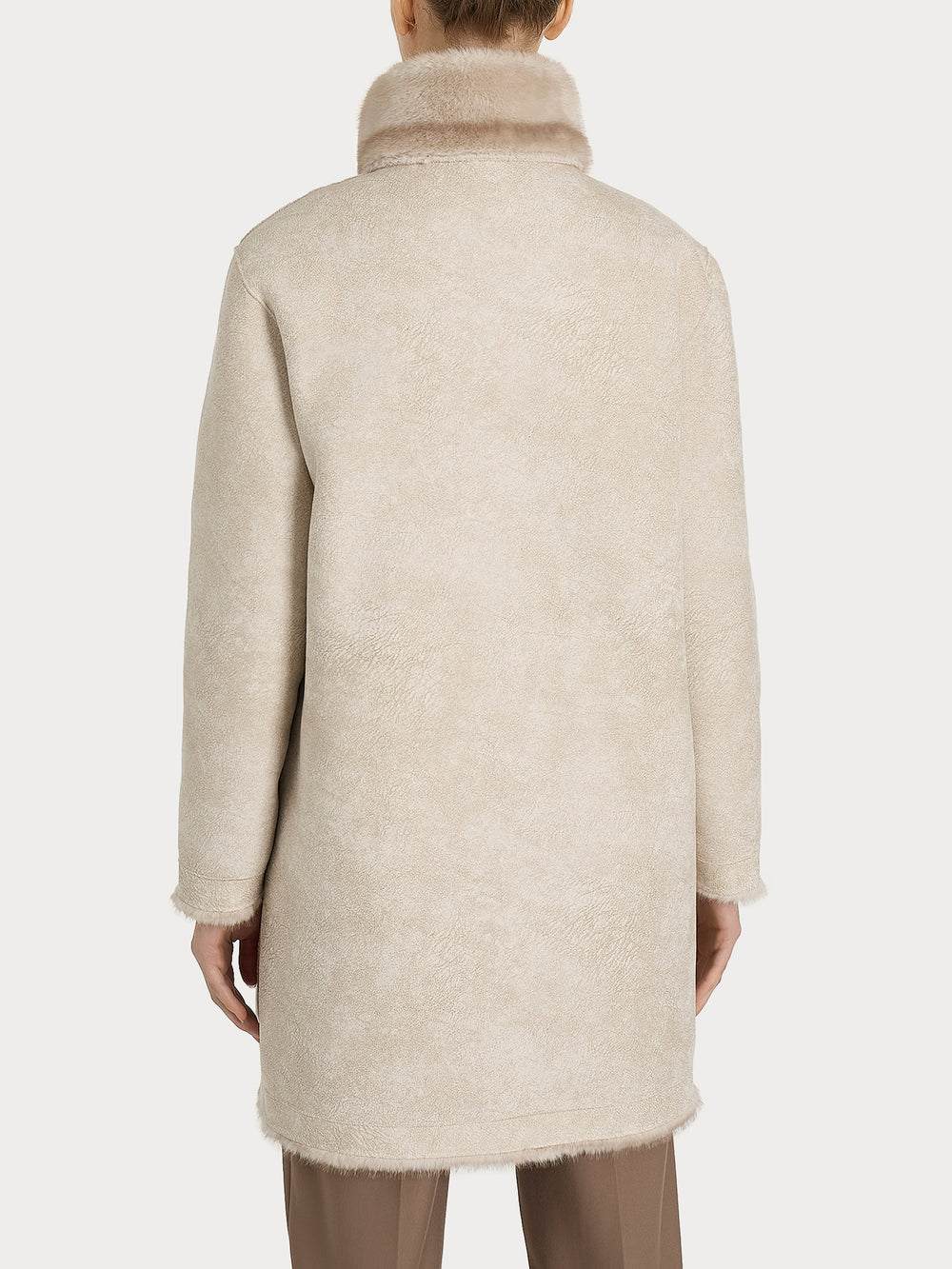 ECOMONTONE PELLICCIA A CAPPOTTO CON CINTURA REVERSIBILE DONNA RAGNO DQ43KW