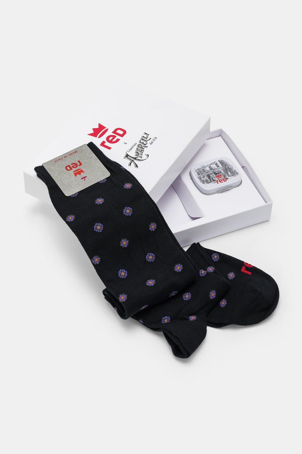 CALZE UOMO LUNGA RED & AMARELLI DISEGNO CRAVATTA