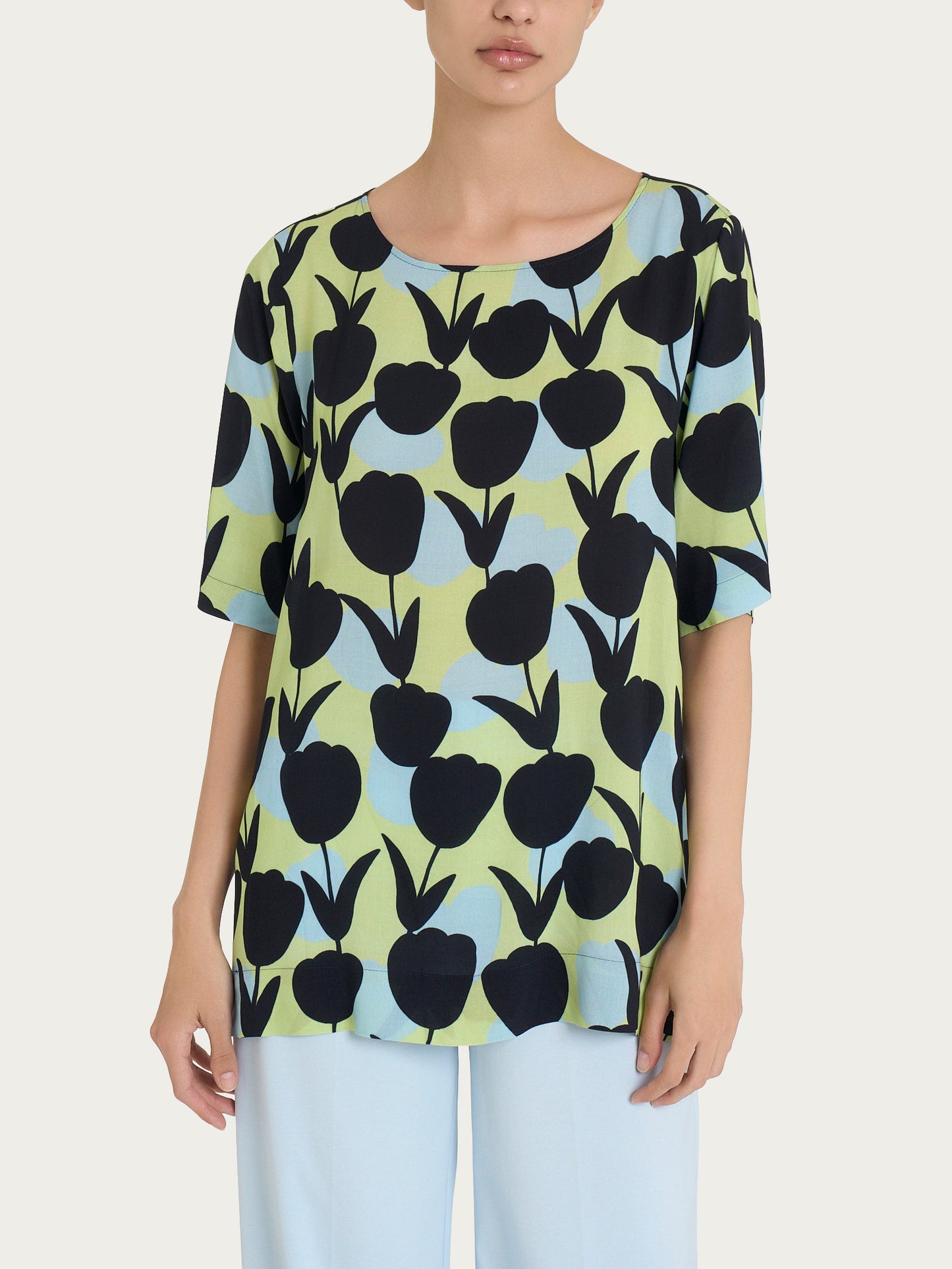 CAMICIA DONNA RAGNO MM FANTASIA PE DQ26S7