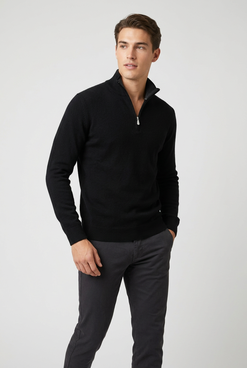 PULLOVER UOMO LUPO ZIP LANA GRAN SASSO 55126 19690 AI