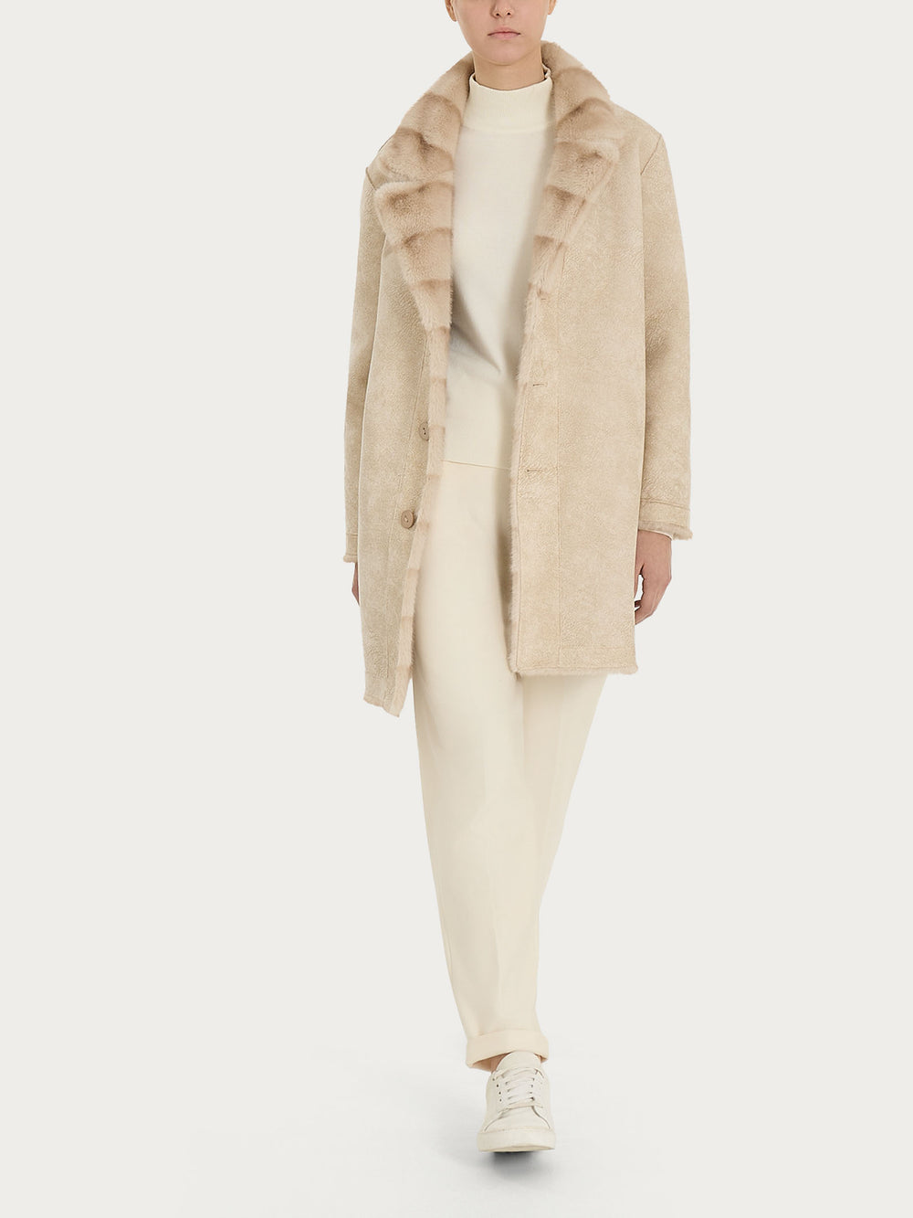 ECOMONTONE PELLICCIA A CAPPOTTO REVER REVERSIBILE DONNA RAGNO DQ43KB