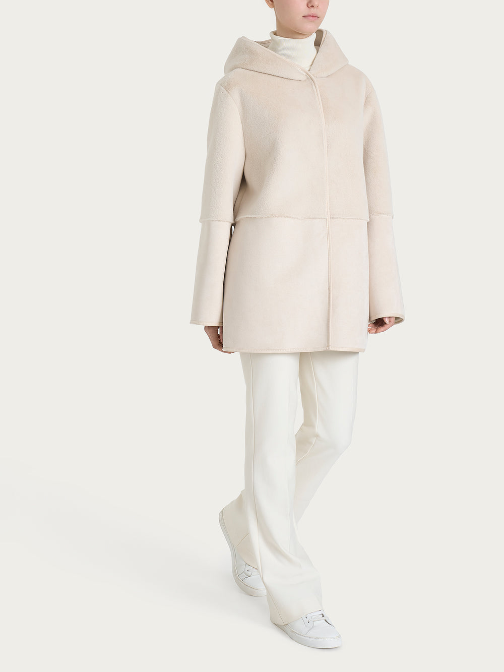 ECOMONTONE PELLICCIA A GIACCONE CON CAPPUCCIO REVERSIBILE DONNA RAGNO DQ48KU