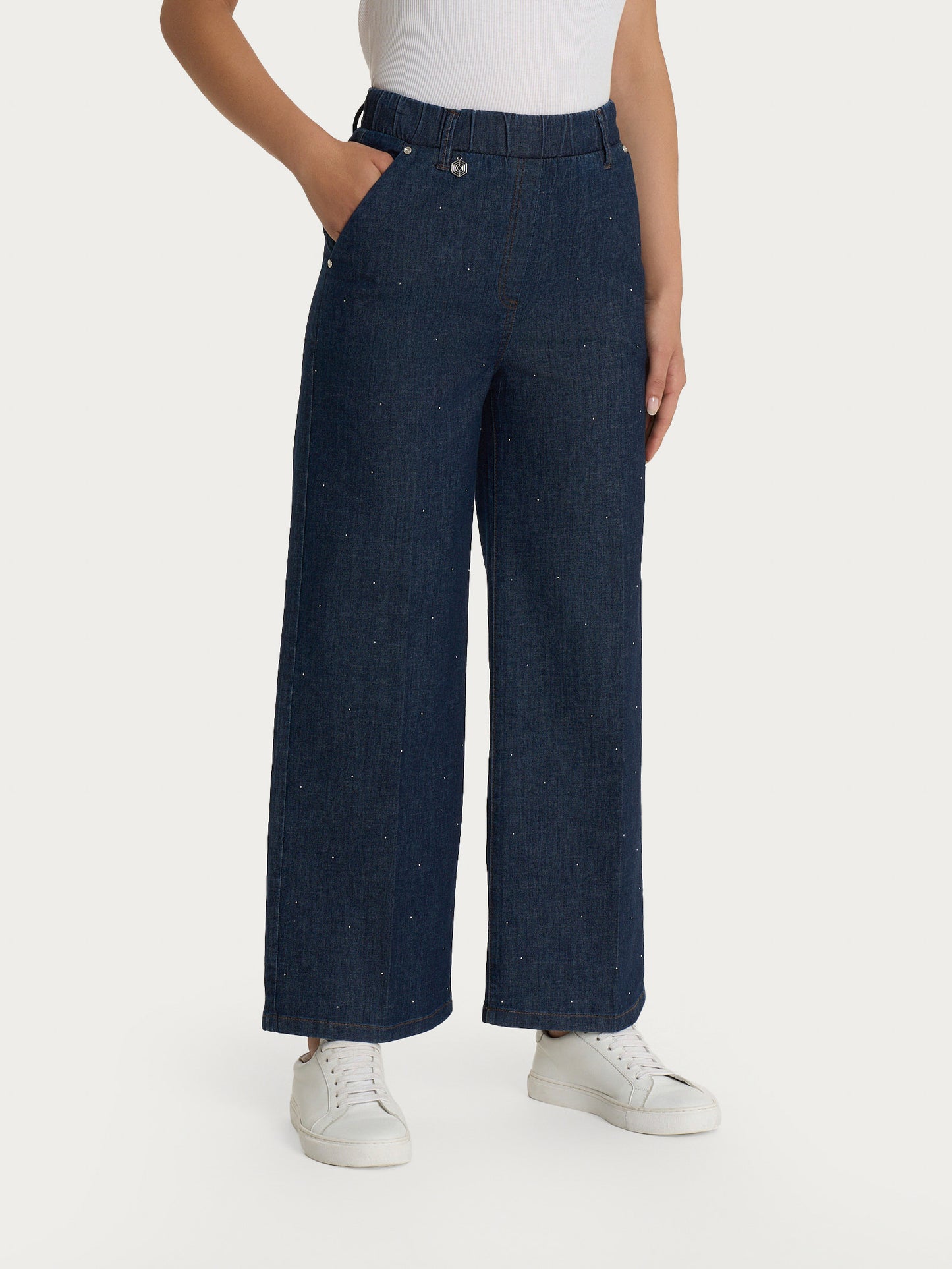 JEANS LEGGERO BRILLANTINI DONNA CROPP PE DP24P4