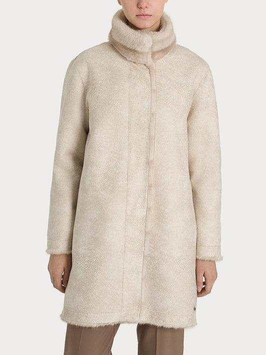 ECOMONTONE PELLICCIA A CAPPOTTO CON CINTURA REVERSIBILE DONNA RAGNO DQ43KW