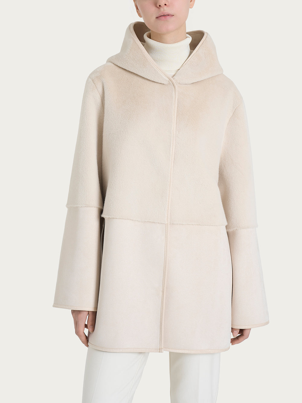 ECOMONTONE PELLICCIA A GIACCONE CON CAPPUCCIO REVERSIBILE DONNA RAGNO DQ48KU