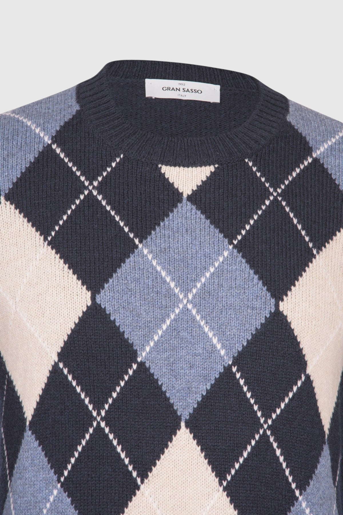 PULLOVER UOMO GIROCOLLO LANA LOSANGHE GRANSASSO 13111 AI