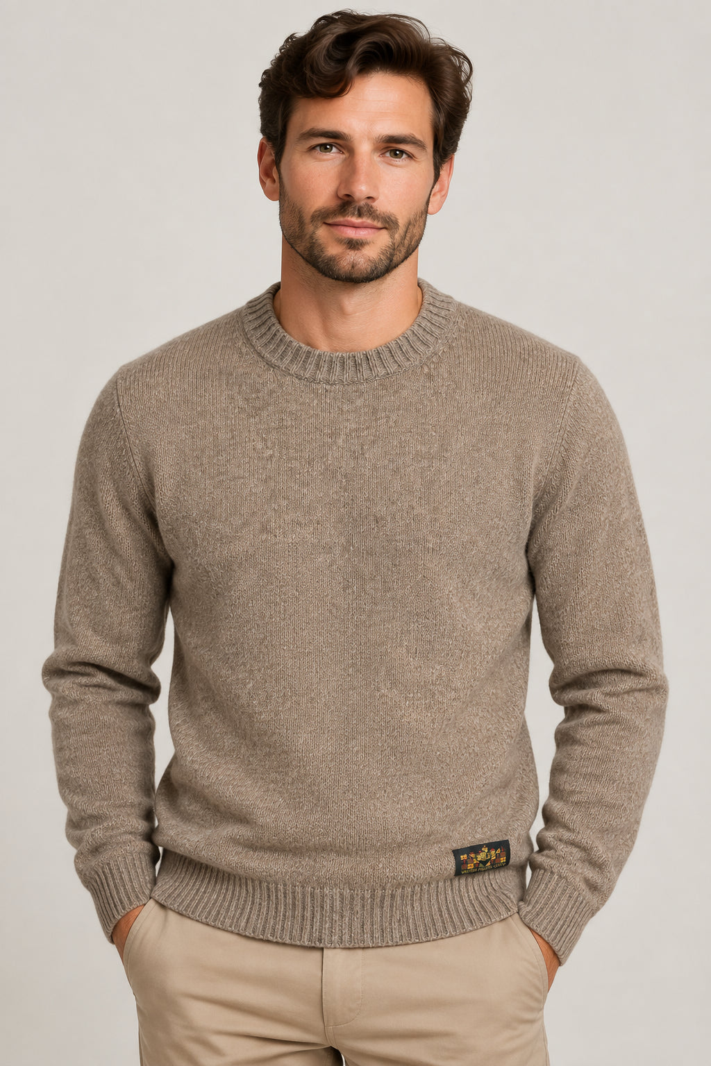 PULLOVER UOMO SHETLAND GIROCOLLO UNITO AI501