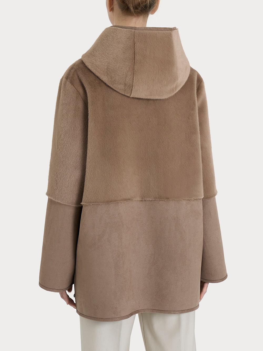 ECOMONTONE PELLICCIA A GIACCONE CON CAPPUCCIO REVERSIBILE DONNA RAGNO DQ48KU