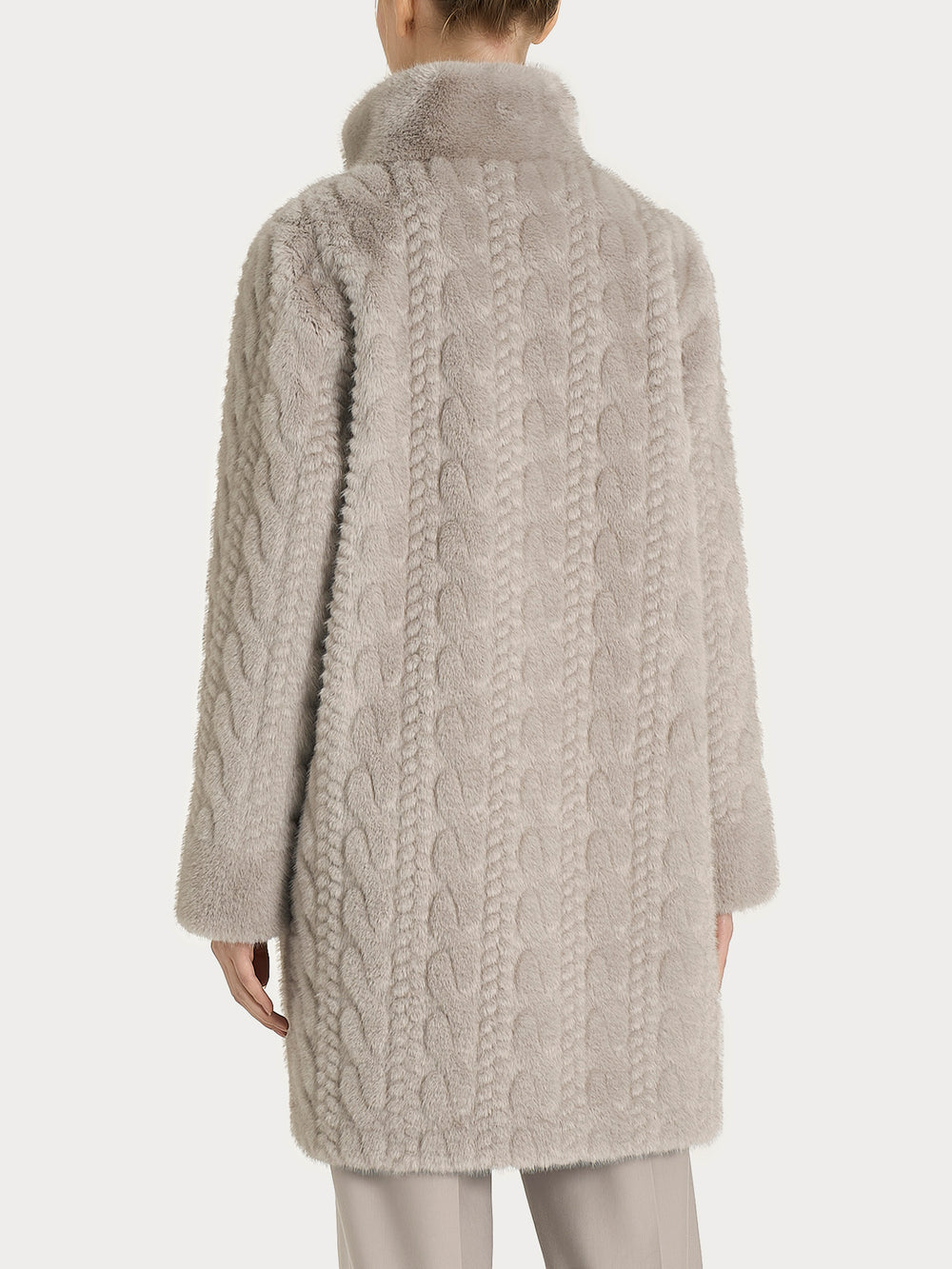 ECOMONTONE PELLICCIA A CAPPOTTO CON BOTTONI REVERSIBILE DONNA RAGNO DQ59KW