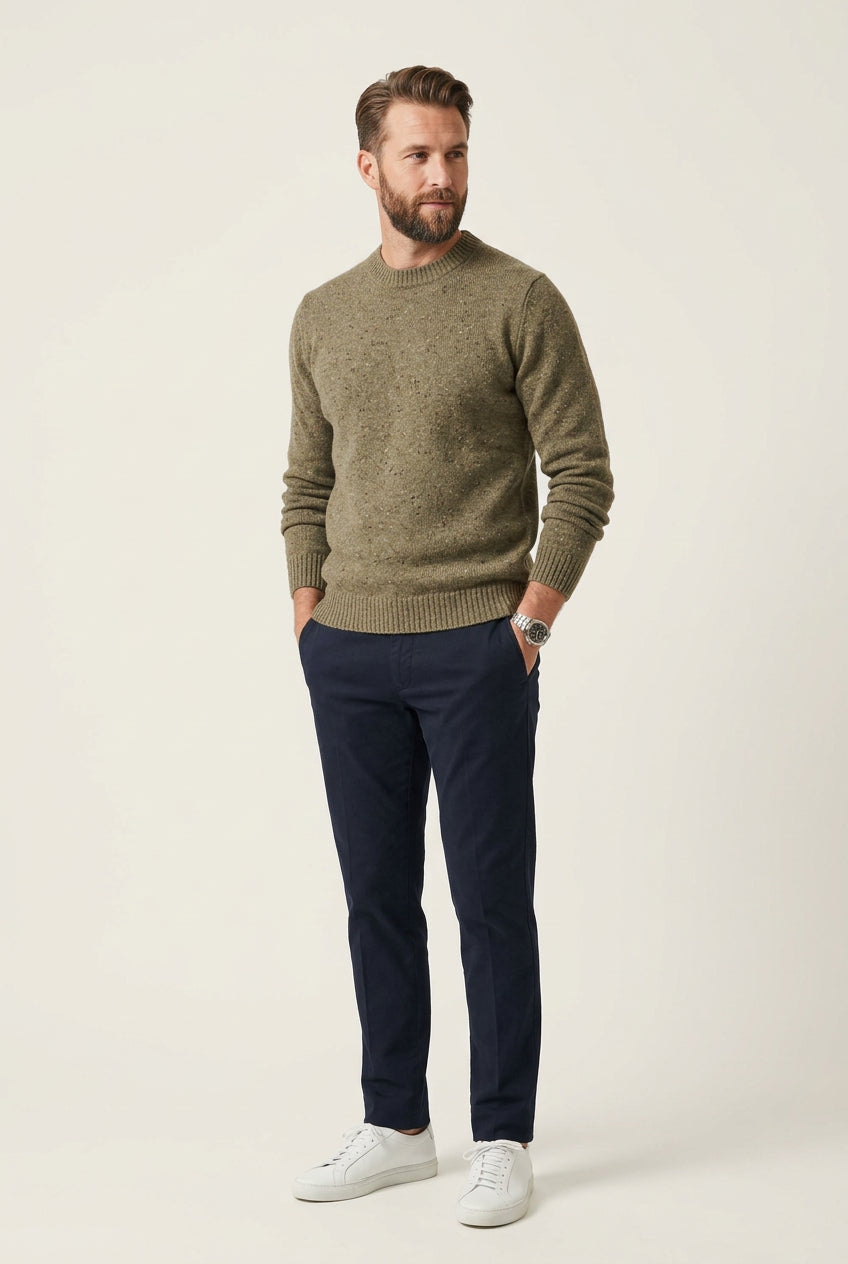 PULLOVER UOMO GIROCOLLO LANA MELANGE GRANSASSO 23131 25204 AI