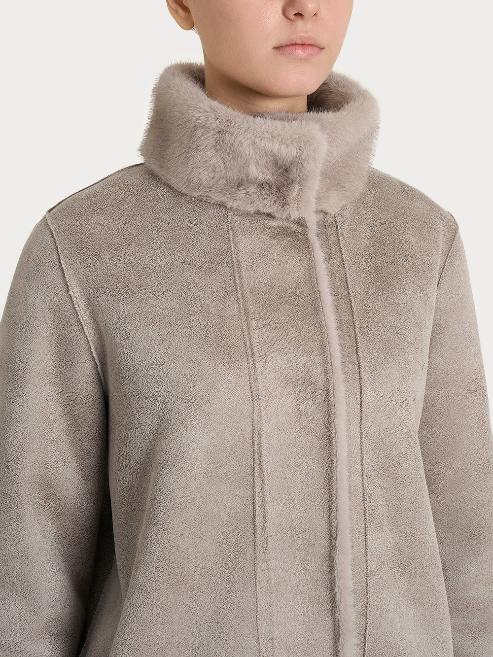 ECOMONTONE PELLICCIA A CAPPOTTO CON BOTTONI REVERSIBILE DONNA RAGNO DQ59KW