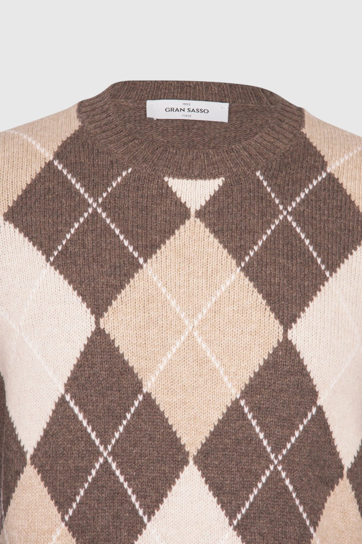 PULLOVER UOMO GIROCOLLO LANA LOSANGHE GRANSASSO 13111 AI