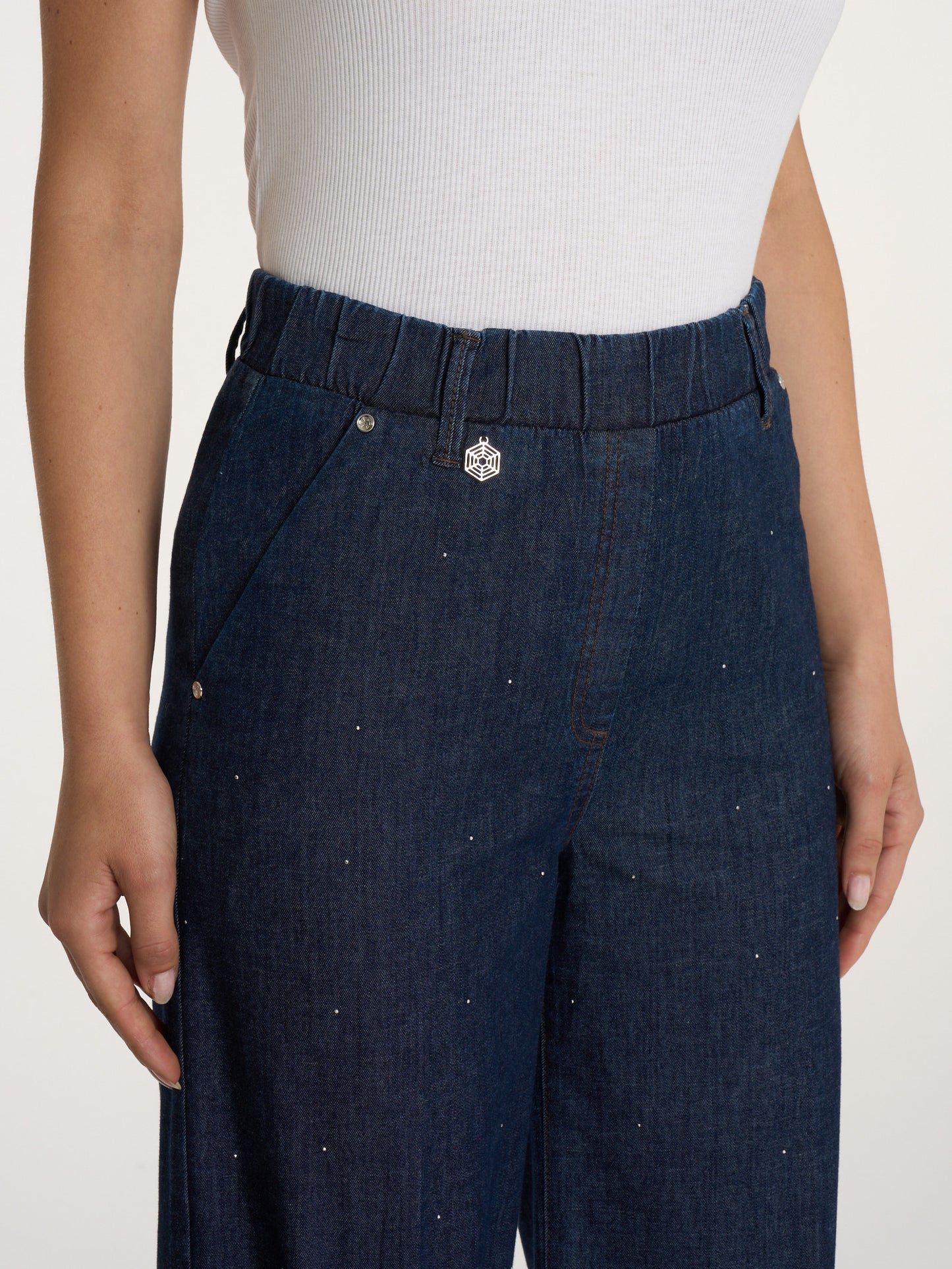 JEANS LEGGERO BRILLANTINI DONNA CROPP PE DP24P4