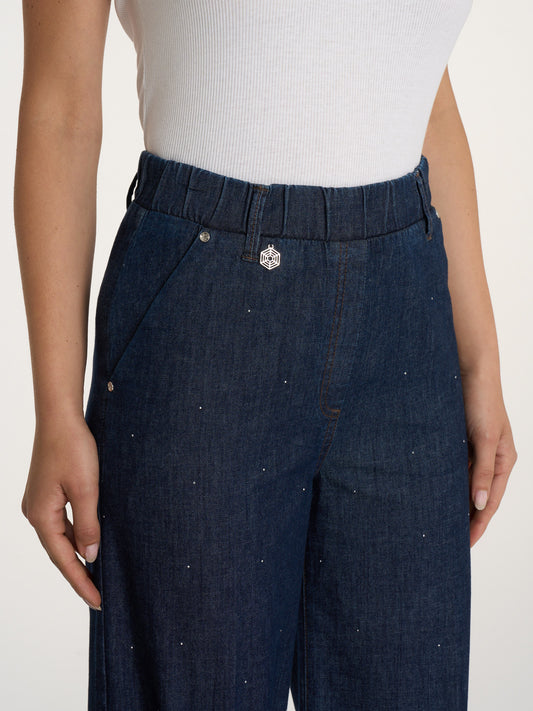 JEANS LEGGERO BRILLANTINI DONNA CROPP PE DP24P4