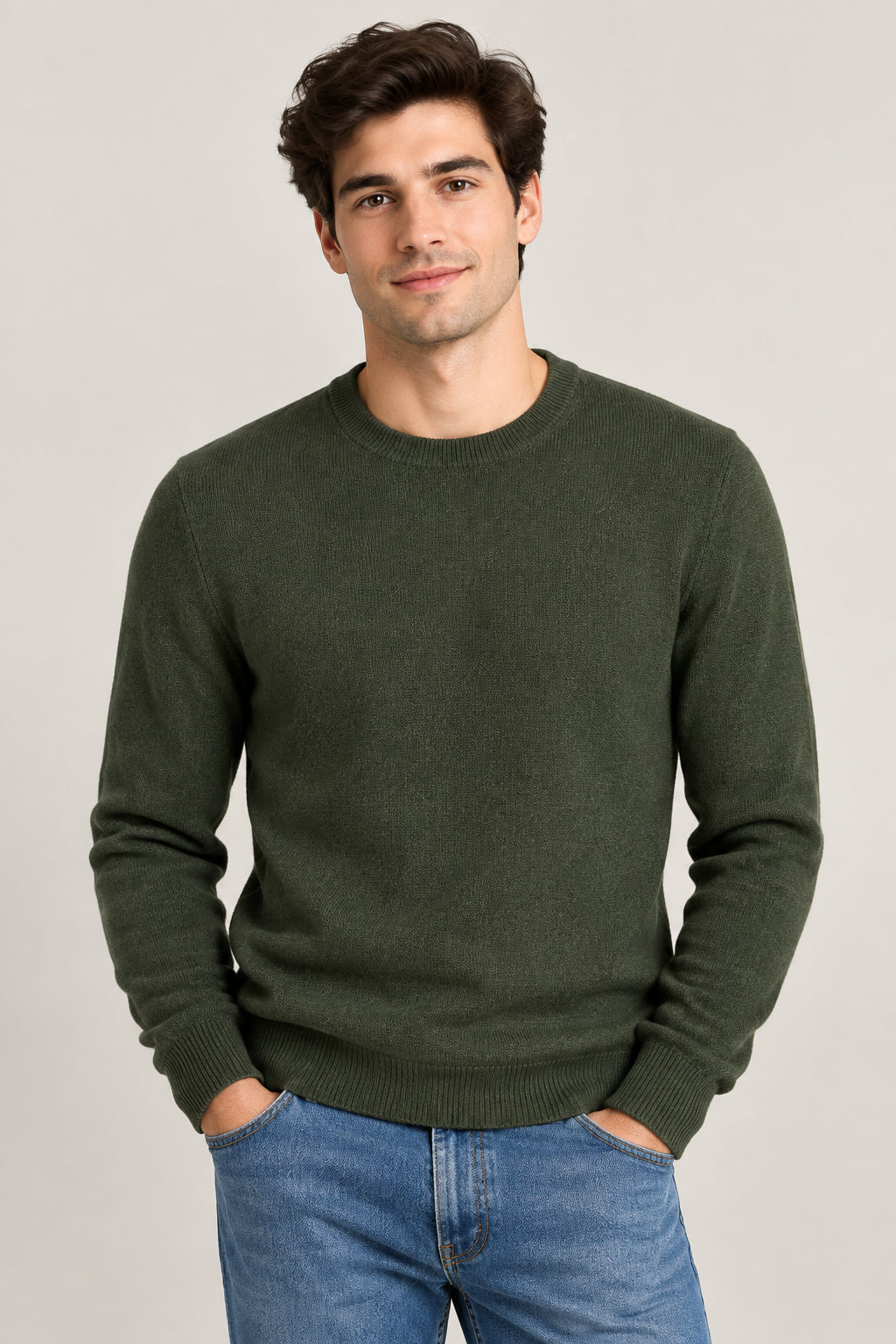 PULLOVER UOMO CACHEMIRE GIROCOLLO UNITO AI001