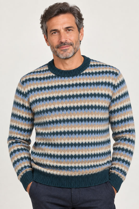PULLOVER UOMO GIROCOLLO ROMBETTI BABY ALPACA AI704