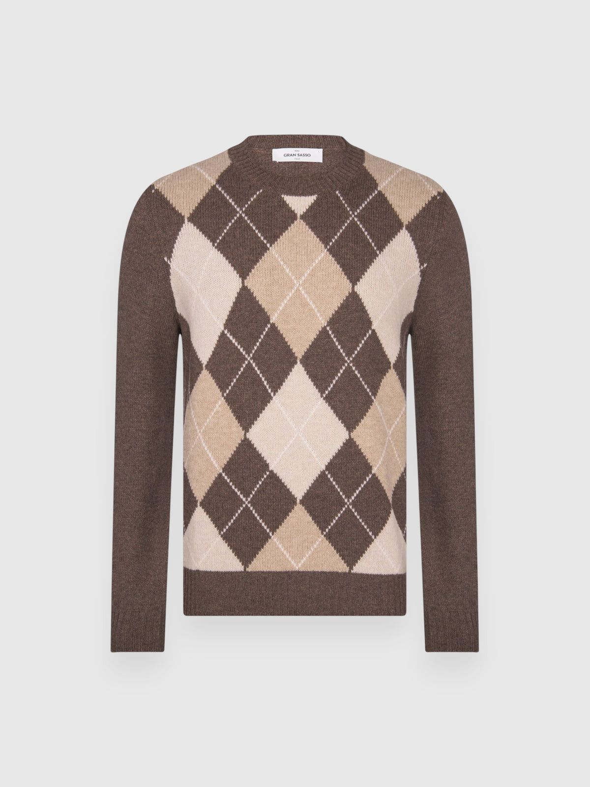 PULLOVER UOMO GIROCOLLO LANA LOSANGHE GRANSASSO 13111 AI