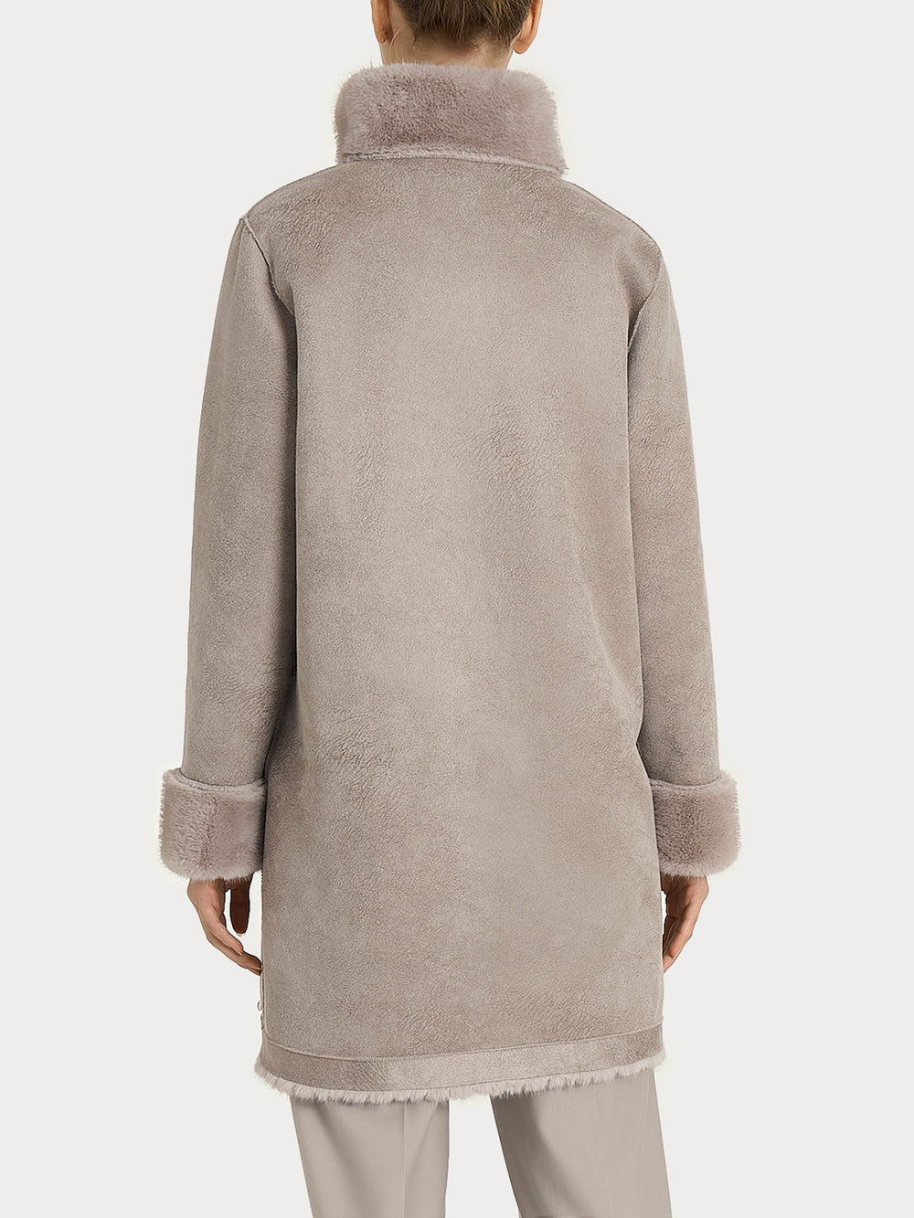 ECOMONTONE PELLICCIA A CAPPOTTO CON BOTTONI REVERSIBILE DONNA RAGNO DQ59KW