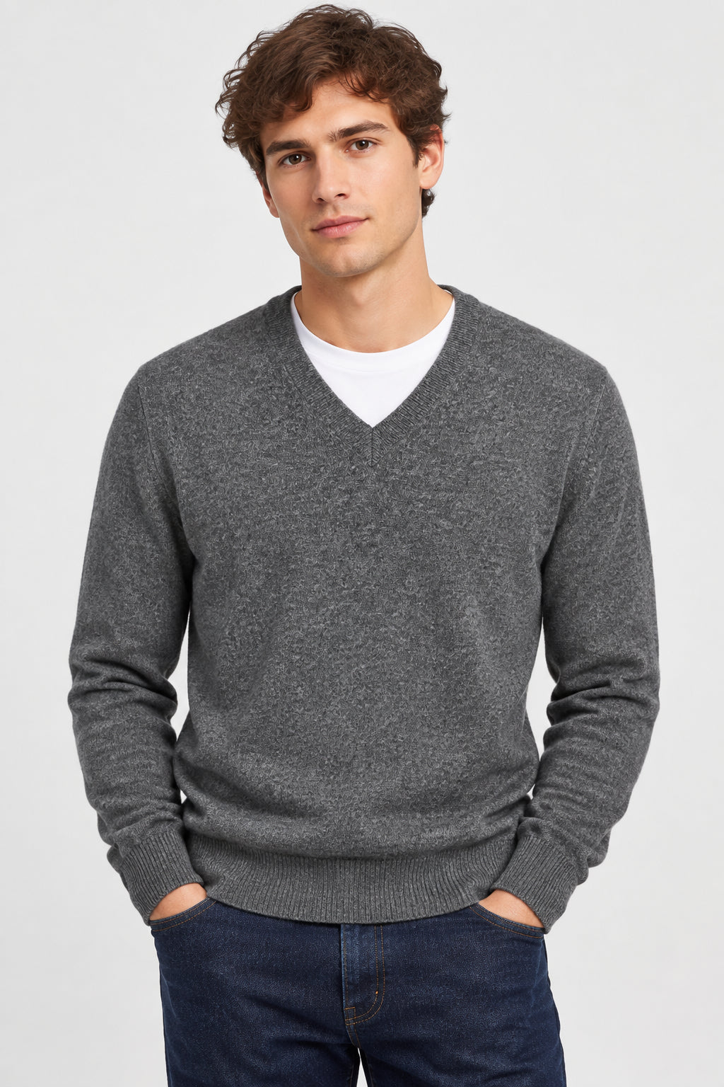 PULLOVER UOMO CACHEMIRE SCOLLO V UNITO AI002