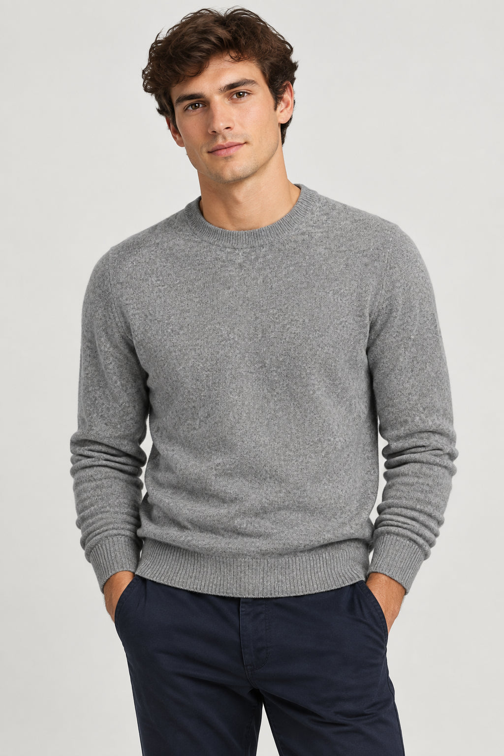 PULLOVER UOMO CACHEMIRE GIROCOLLO UNITO AI001