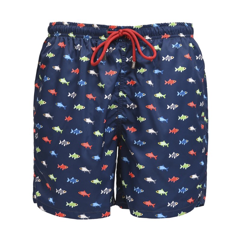 BOXER MARE UOMO RED PESCI
